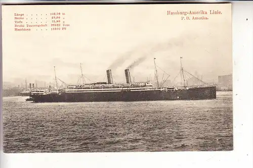SCHIFFE - OZEANSCHIFF - P.D. "AMERIKA", Hamburg-Amerika-Linie