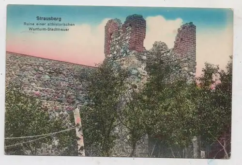 0-1260 STRAUSBERG, Wartturm-Stadtmauer, 1917, Feldpost