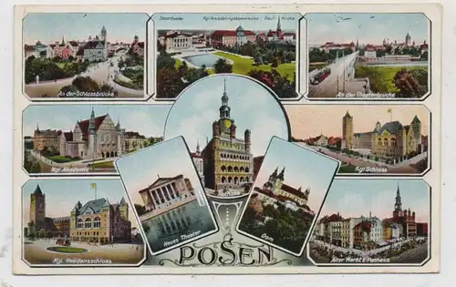 POSEN - Posen Stadt, Rathaus, Neues Theater, Dom..................