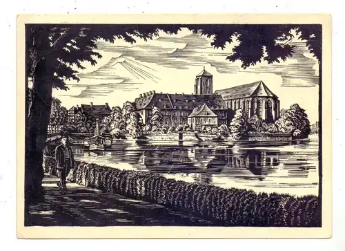 NIEDER - SCHLESIEN - BRESLAU, Sandinsel, Holzschnitt von Bodo Zimmermann, 1939