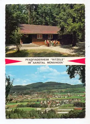 CH 3110 MÜNSINGEN BE, 50 Jahre Pfadfinderabteilung Chunze-Münsingen, 1926-1976, Pfadfinderheim "Ritzele" im Aaretal