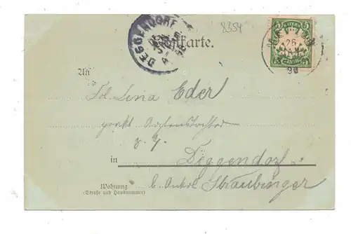 8354 METTEN, Gruss aus..., Mondschein-Karte1898