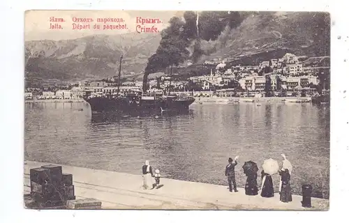 UKRAINE - JALTA, Abfahrt des Paquebootes, 1912, Einriss