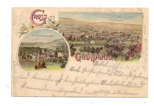 0-6901 GUMPERDA, Lithographie, Lehr- und Erziehungsanstalt, Gesamtansicht