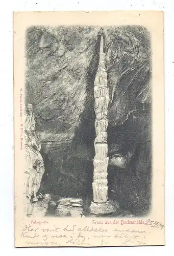 5860 ISERLOHN - GRÜNE, Dechenhöhle, Palmgrotte, 1904, Relief - Präge - Karte
