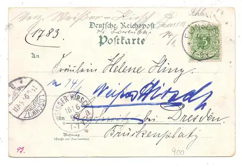 NIEDER - SCHLESIEN - BAD FLINSBERG / SWIERADOW ZDROJ, Lithographie 1899, Leopoldsbad, Kurhaus