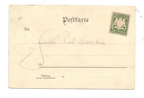 I 80100 NAPOLI / Neapel, Litho, Gruss vom Maskenball