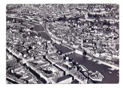 CH 8000 ZÜRICH ZH, Beidseits des Limats, Flugaufnahme, 1963