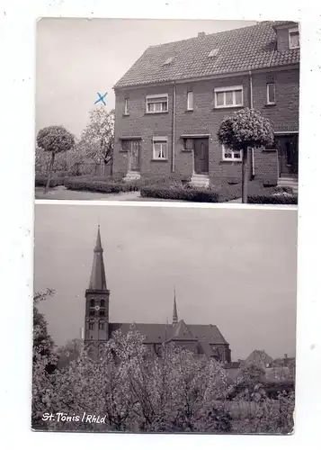 4154 TÖNISVORST - ST. TÖNIS, Photo-AK, Privathaus, Kirche, 1959, nach Chile befördert