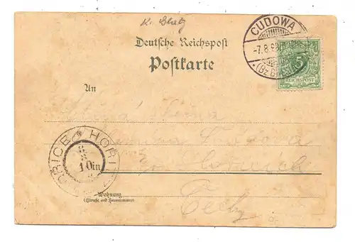 NIEDER - SCHLESIEN - BAD CUDOWA / KUDOWA ZDROJ, Gruss aus Lithographie, Mondschein-Karte