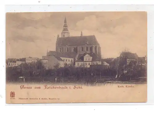 NIEDER - SCHLESIEN - REICHENBACH / DZIERZONIOW, Gruss aus.., kath. Kirche, ca. 1905