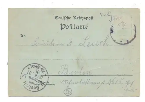 NIEDER - SCHLESIEN - HIRSCHBERG-WARMBRUNN / JELENIA GORA, Lithographie 1901, 4 Ansichten, Druckstelle