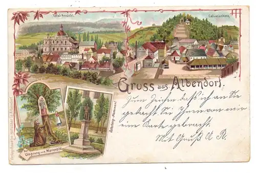 NIEDER-SCHLESIEN - ALBENDORF / WAMBIERZYCE (Glatz), Lithographie 1899