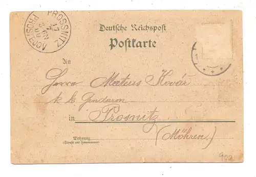 NIEDER - SCHLESIEN - BAD REINERZ / DUSZNIKI ZDROJ, Mondschein-Lithographie 1900, Eckknick