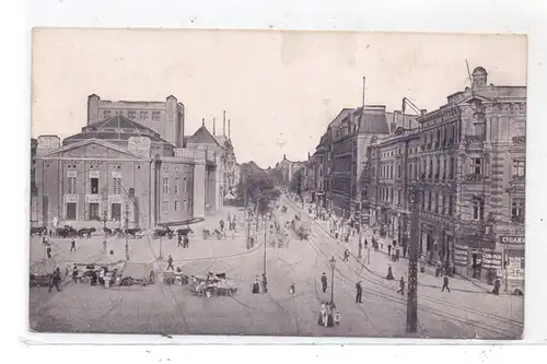 OBER-SCHLESIEN - KATTOWITZ / KATOWICE, Friedrichstrasse mit Stadttheater