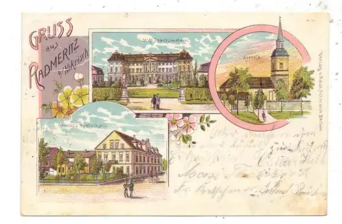 NIEDER - SCHLESIEN - GÖRLITZ-RADMERITZ / ZGORZELEC, Lithographie, Gerichts Kretscham, Kirche, Stift Joachimstein