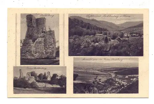 0-4308 THALE - STECKLENBERG, Ruine, Lauenburg, Ortsansicht..., 1924