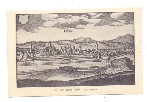 6302 LICH, Historische Ansicht aus 1646 nach Merian