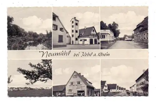 7640 KEHL - NEUMÜHL, Lebensmittel Schwärzel, Feuerwehrhaus, Strassenpartie