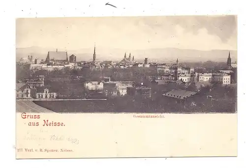 OBER-SCHLESIEN - NEISSE / NYSA, Gruss aus..., Gesamtansicht, ca. 1905