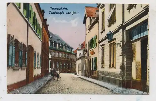 6728 GERMERSHEIM, Sandstrasse und Post, 1928