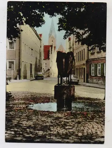8070 INGOLSTADT, Brunnen an der Hohen Schul- und Dollstrasse, SIMCA, handcoloriert