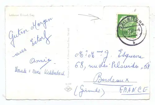 5208 EITORF, Luftaufnahme, 1958, Einriss