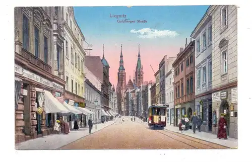 NIEDERSCHLESIEN - LIEGNITZ / LEGNICA, Goldberger Strasse, Strassenbahn / Tram, 1918