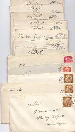 5206 NEUNKIRCHEN - SEELSCHEID, Neunkirchen Postgeschichte, 14 Belege 1914 - 1938