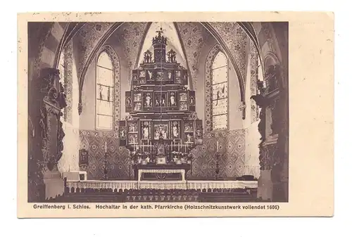 NIEDERSCHLESIEN - GREIFFENBERG / GRYLOW SLASKI, Katholische Pfarrkirche, Hochaltar, 1924