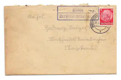 0-8292 ELSTRA - KINDISCH. Landpoststempel "Kindisch über Bischofswerda", 1941