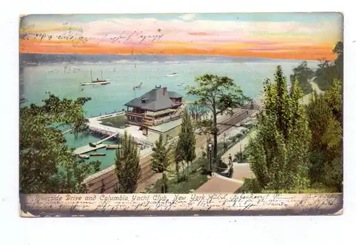 USA - NEW YORK - BROADWAY, Riverside Drive, Columbia Yacht Club, ca. 1902