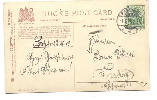 UK - ENGLAND - BERKSHIRE - BISHAM ABBEY, TUCK OILETTE, 1908