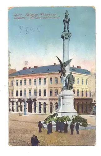 UKRAINE - LEMBERG / LWIW, Kolumna Mickiewicza, 1915, Österr. Zensur