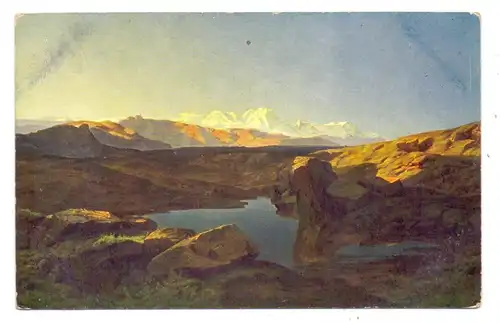 CH 3920 ZERMATT VS, Blick auf den Monte Rosa, Künstler-Karte Alexandre Calame