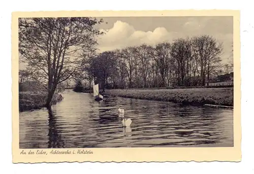 2301 ACHTERWEHR, Partie an der Eider mit Schwänen und Ruderboot