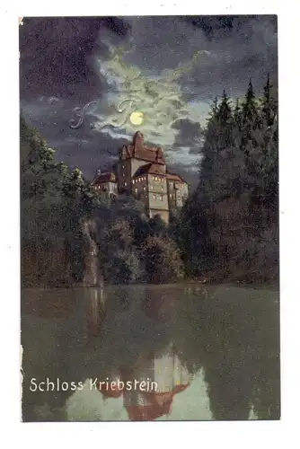 0-7305 WALDHEIM - KRIEBSTEIN, Schloss Kriebstein, Mondschein - Karte