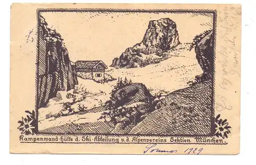 8213 ASCHAU, Kampenwandhütte, Alpenverein München, Künstler-Karte 1929