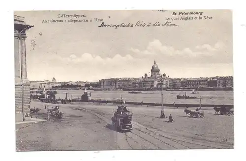 RU 190000 SANKT PETERSBURG, Le quai Anglais et la Neva, Horse-Tram, 1906