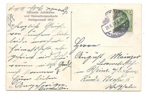 0-5630 HEILIGENSTADT, Jubiläums- und Heimatfest 1913