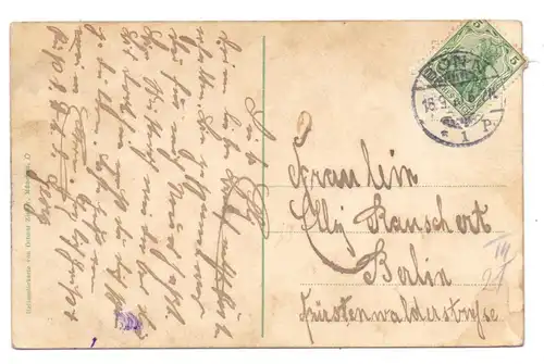 5423 LORELEY, Loreley mit Harfe, Künstler-Karte, 1910