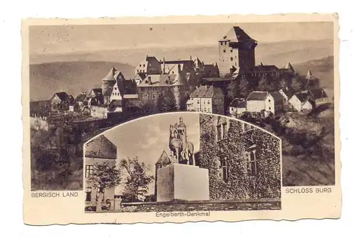 5650 SOLINGEN - BURG, Schloss Burg, Engelberth Denkmal, 1930