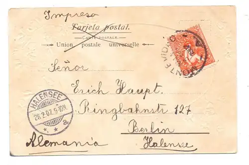 URUGUAY - MONTEVIDEO, Monte Video, 1907, geprägt / embossed / relief
