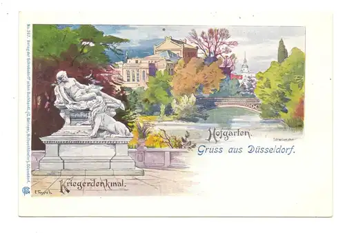 4000 DÜSSELDORF, Litho, Kriegerdenkmal, Hofgarten, ca. 1905