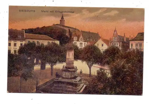 5200 SIEGBURG, Markt mit Kriegerdenkmal, 20er Jahre