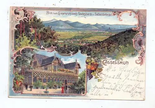 5300 BONN - VENUSBERG, Hotel Restaurant Casselsruh, Lithographie, 1902, farbfrisch und dekorativ