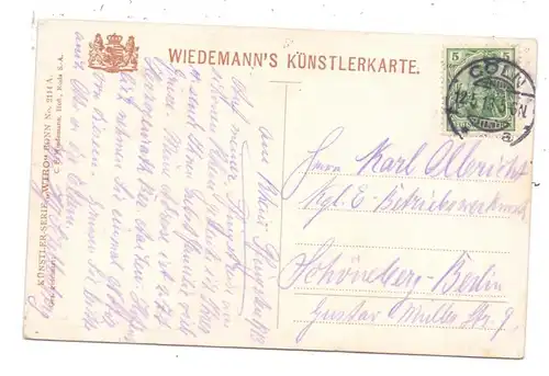 5300 BONN, Am Alten Zoll, Künstler-Karte 1913