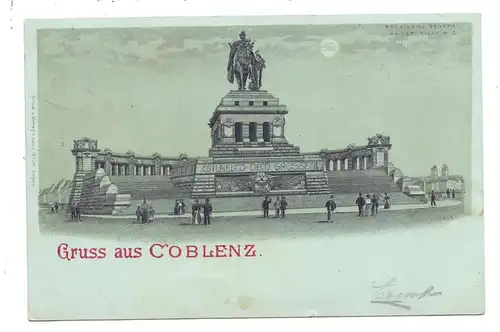 5400 KOBLENZ, Kaiserdenkmal, Deutsches Eck, 1898