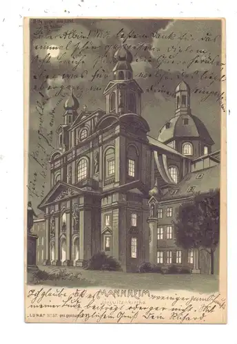 6800 MANNHEIM, Jesuitenkirche, Halt gegen das Licht / Hold to light, 1902, min. Einriss