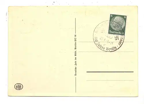 1000 BERLIN - SCHÖNEBERG, Rathaus mit NS-Beflaggung, 700 Jahre Berlin, 1937, Sonderstempel Fahrbares Postamt